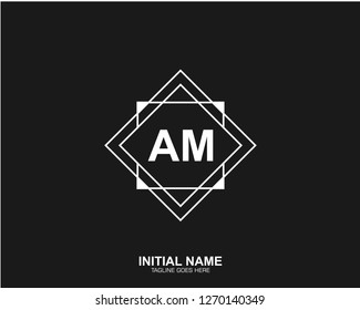 AM A M Initial logo letter with minimalist concept vector