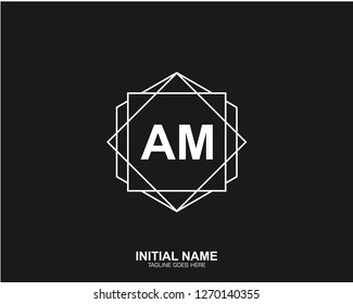 AM A M Initial logo letter with minimalist concept vector