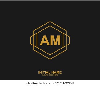 AM A M Initial logo letter with minimalist concept vector