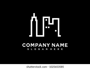 I M initial logo template vector