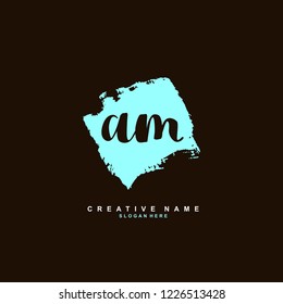 A M AM Initial logo template vector