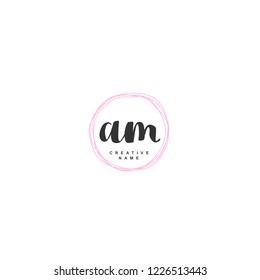 A M AM Initial logo template vector