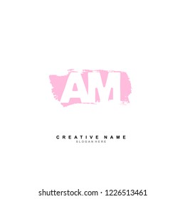 A M AM Initial logo template vector