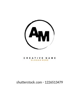 A M AM Initial logo template vector