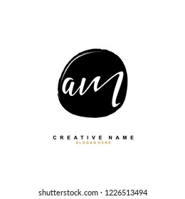 A M AM Initial logo template vector
