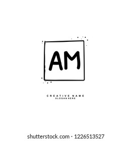 A M AM Initial logo template vector