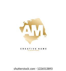 A M AM Initial logo template vector