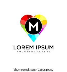 M initial logo template vector