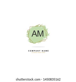 A M AM Initial logo template vector