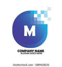 M Initial logo template vector