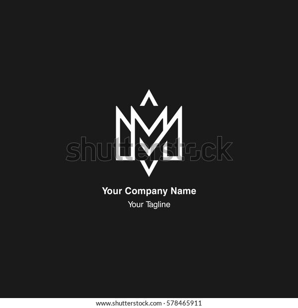 M Initial Monogram Negative Space Stock Vector (Royalty Free) 578465911