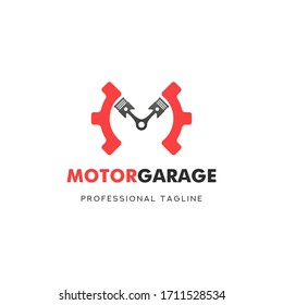 M Vector Concepto De Diseño Del Logotipo Inicial De La Gama De Motor
