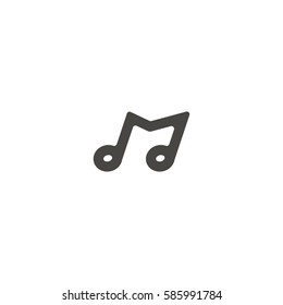 M initial for music icon logo vector eps