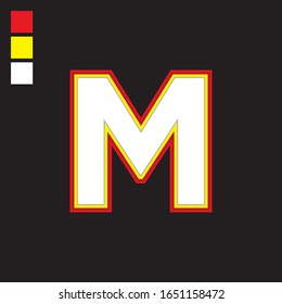 M Logotipo de logotipo de esquema inicial, icono, símbolo, diseño de signo gráfico vector fuente moderna