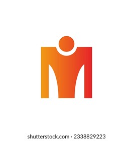 M Initial-Person-Zeichen-Logo, Vektorgrafik

