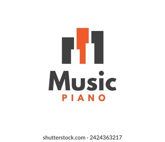 M initial piano music logo icon symbol design template illustration inspiration