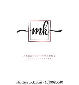 M initial signature logo. handwriting logo template vector,