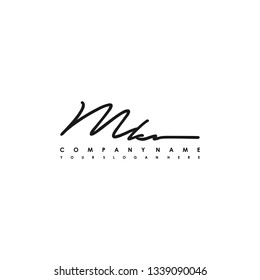 M initial signature logo. handwriting logo template vector,