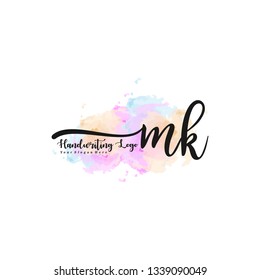M initial signature logo. handwriting logo template vector,