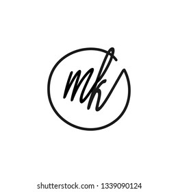M initial signature logo. handwriting logo template vector,