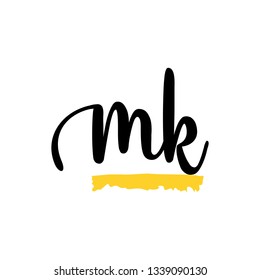 M initial signature logo. handwriting logo template vector,