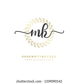 M initial signature logo. handwriting logo template vector,
