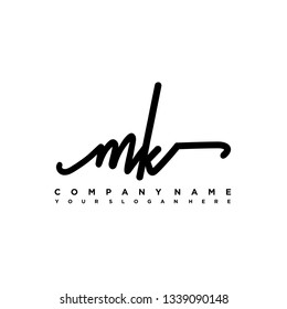 M initial signature logo. handwriting logo template vector,