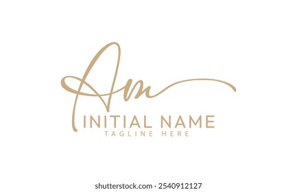 AM M A  initial signature logo template vector