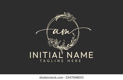 AM M A initial signature logo template vector