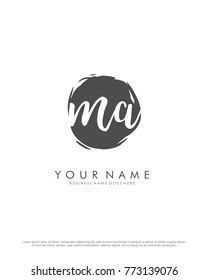 M & A initial splash logo template vector