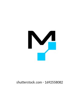 M initial technology logo icon designs