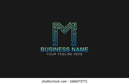  m initial Unique Minimal Style based logo monogram typography