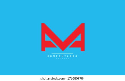 M initials alphabet logo design
