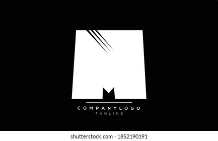 M initials monogram letter text alphabet logo design
