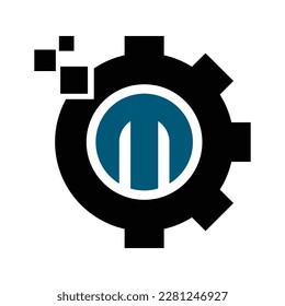 m inside gear logo template