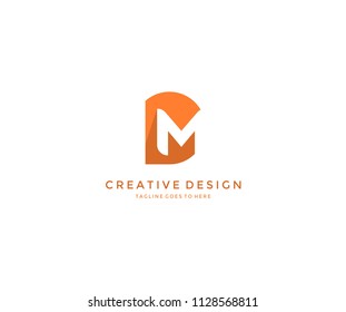 M Inside Isolated D Letter Logo Design