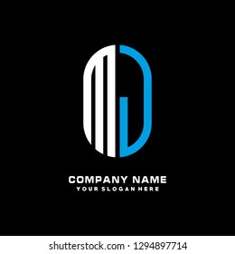 M J initial letter, modern logo design template vector