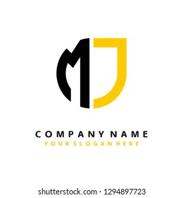 M J initial letter, modern logo design template vector