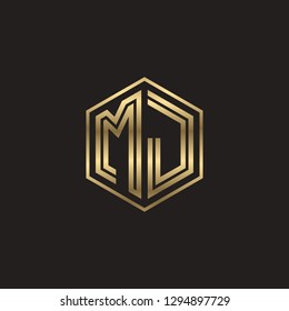 M J initial letter, modern logo design template vector