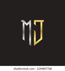 M J initial letter, modern logo design template vector