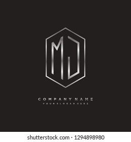 M J initial letter, modern logo design template vector 