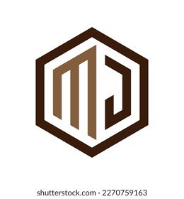 M J initial letter, modern logo design template vector