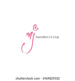 m j initial logo handwriting template vector