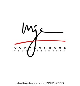 M J initial signature logo. handwriting logo template vector,