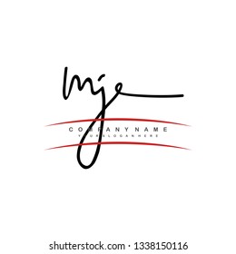 M J initial signature logo. handwriting logo template vector,
