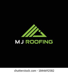 El diseño del logotipo del techo de las iniciales M J es moderno y profesional