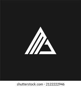 Letra M y J con el concepto de logotipo triangular ilustración de material vectorial