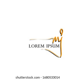 m j mj Beauty vector initial logo, handwriting logo of initial signature, with creative template for any company or business.