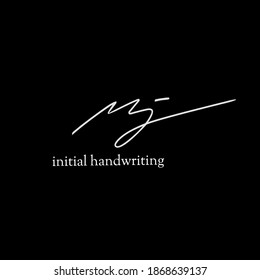 m j mj initial letter handwriting and signature logo