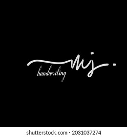 m j mj initial letter handwriting and signature logo
